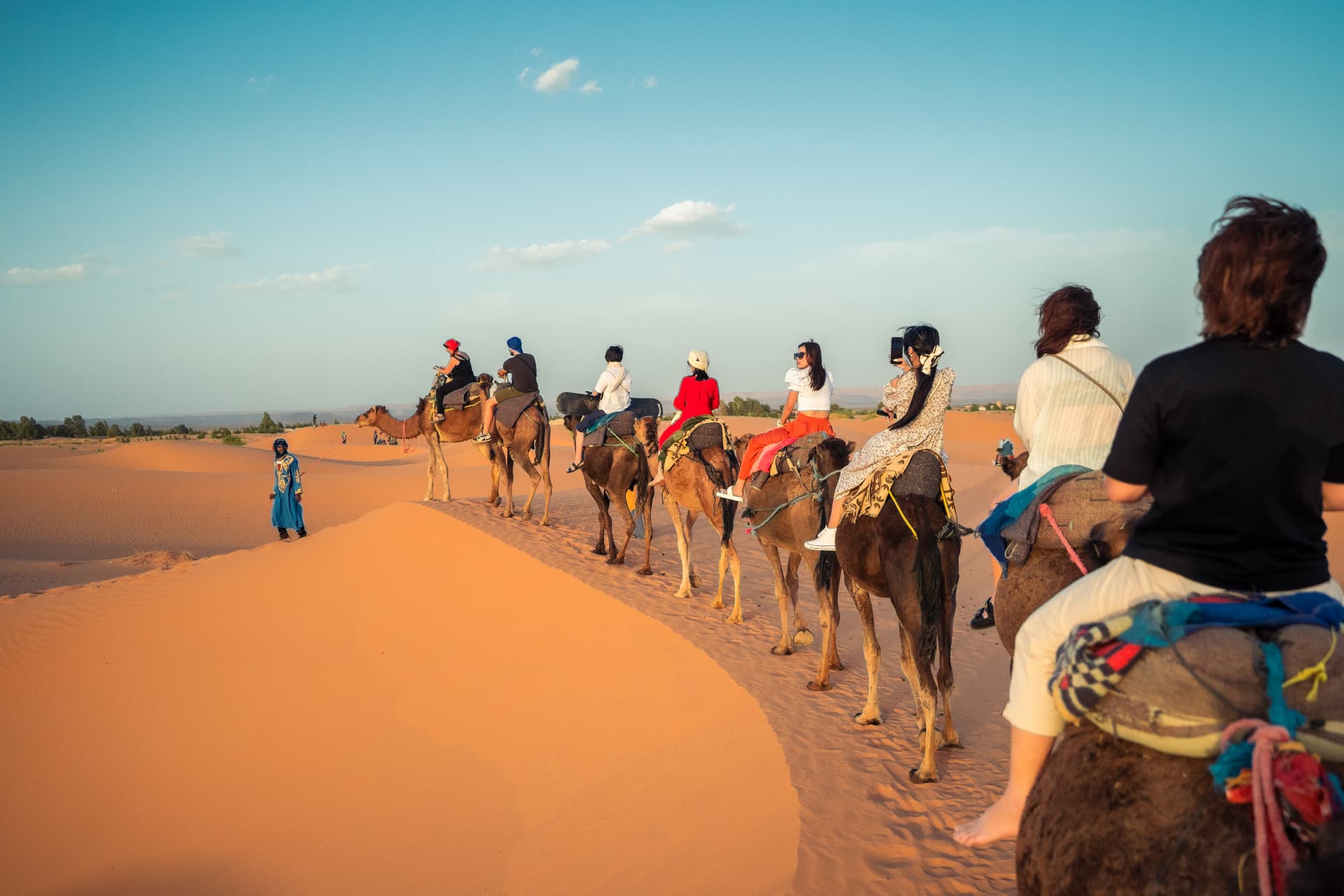 Sahara dunes at sunset near Merzouga